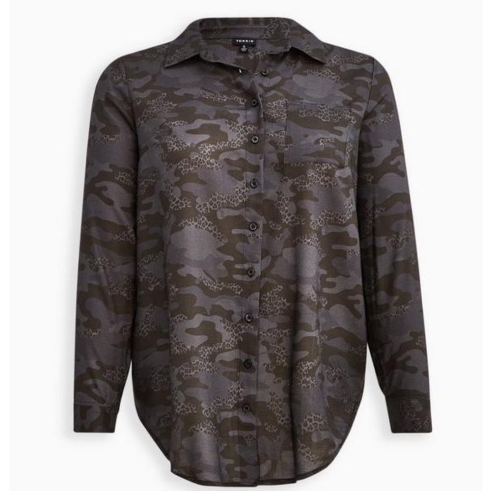 Lizzie Brushed Rayon Acrylic Button up Tunic